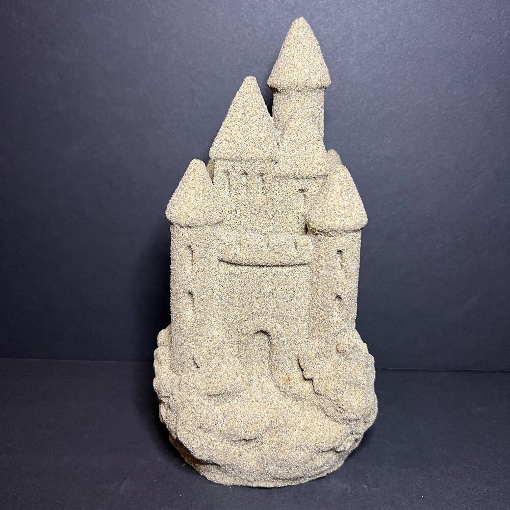 Vintage 1980s Real Multi Turret Sand Castle Sculpture Coastal Decor 7.5 x 4"